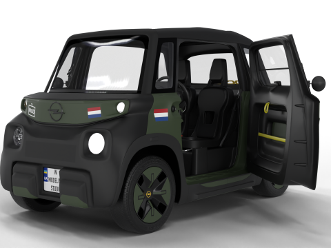 Opel Rocks-e 2020 Dutch Army HQ interior 3D Model