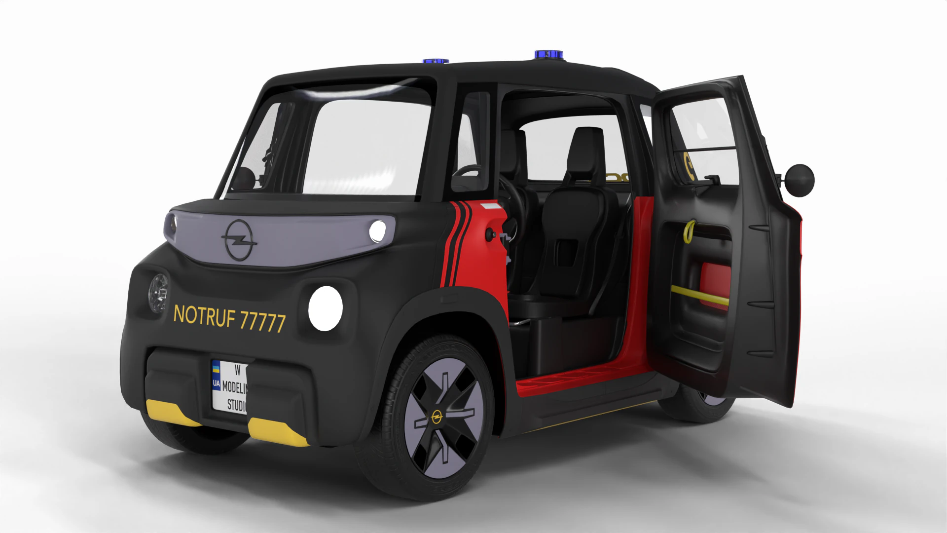 Opel Rock-e 2020 Fire Service HQ 3D Model .c4d .max .obj .3ds .fbx .stl .blend 