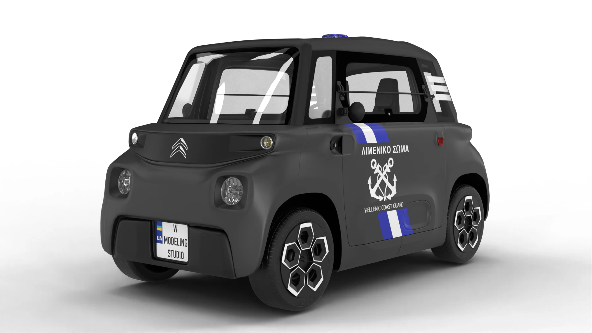 Citroen Ami 2020 Police 3D Model .c4d .max .obj .3ds .fbx .stl .blend 