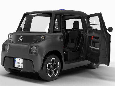 Citroen Ami 2020 Police HQ interior 3Dモデル