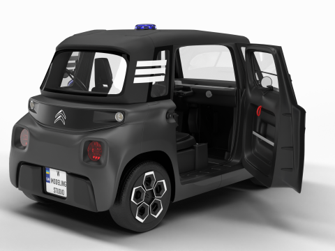 Citroen Ami 2020 Police HQ interior Model 3D