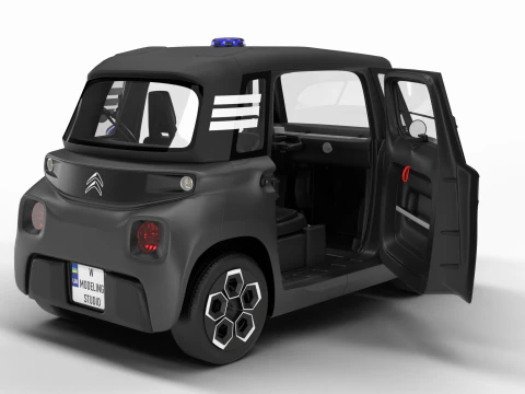 Citroen Ami 2020 Police HQ interior 3D Model