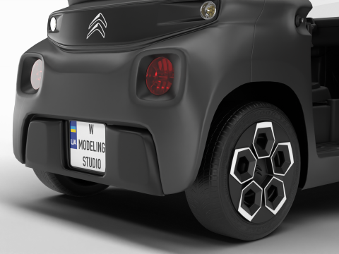 Citroen Ami 2020 Police HQ interior Model 3D