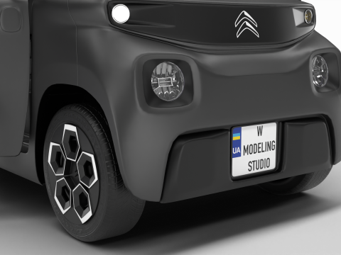 Citroen Ami 2020 Police HQ interior Model 3D