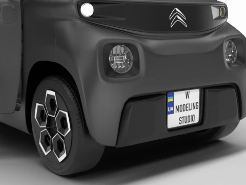 Citroen Ami 2020 Police HQ interior 3D Model
