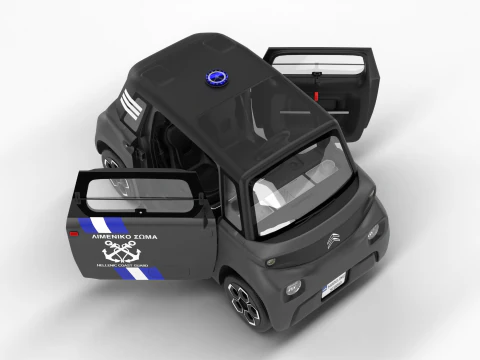 Citroen Ami 2020 Police HQ interior 3D Model