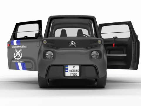 Citroen Ami 2020 Police HQ interior 3D Model
