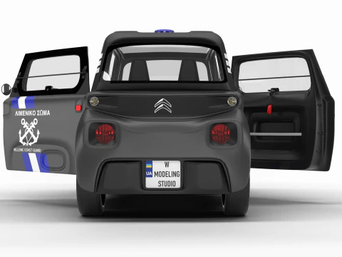 Citroen Ami 2020 Police HQ interior 3D Model