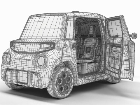 Citroen Ami 2020 Police HQ interior Model 3D