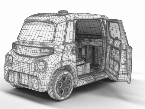 Citroen Ami 2020 Police HQ interior 3D Model