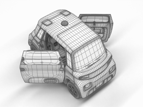 Citroen Ami 2020 Police HQ interior Model 3D