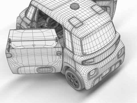 Citroen Ami 2020 Police HQ interior Model 3D