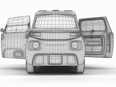 Citroen Ami 2020 Police HQ interior Model 3D