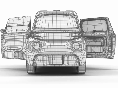 Citroen Ami 2020 Police HQ interior 3D Model