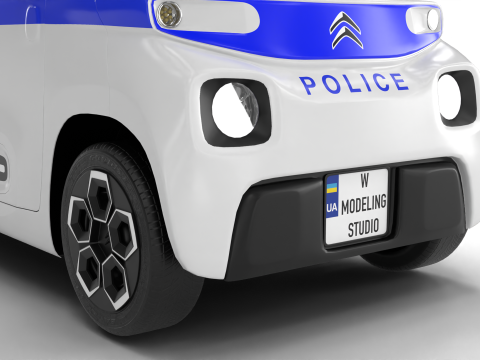 Citroen Ami 2020 Police 3D Модель