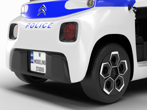 Citroen Ami 2020 Police HQ interior Model 3D