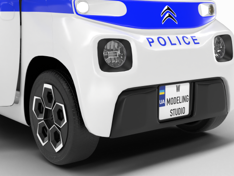 Citroen Ami 2020 Police HQ interior Model 3D