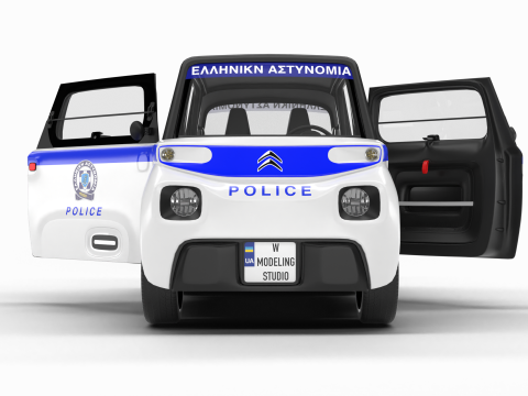 Citroen Ami 2020 Police HQ interior Model 3D