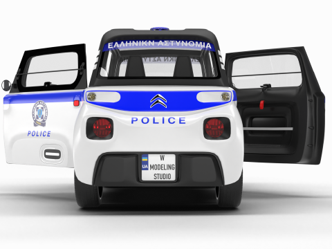 Citroen Ami 2020 Police HQ interior Model 3D