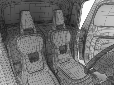Citroen Ami 2020 Police HQ interior Model 3D
