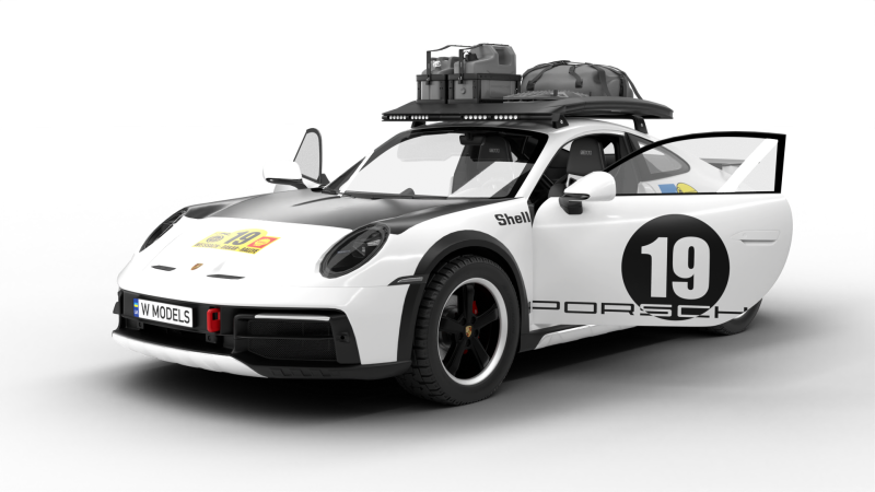 Porsche 911 Dakar 2023 Rallye 1971 HQ Modelo 3D .c4d .max .obj .3ds .fbx .stl .blend 