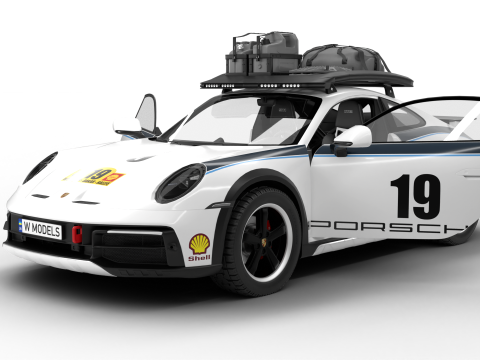 Porsche 911 Dakar Rallye 1974 HQ 3D Model