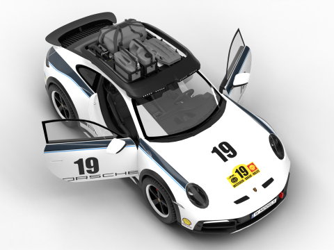 Porsche 911 Dakar Rallye 1974 HQ 3D Model