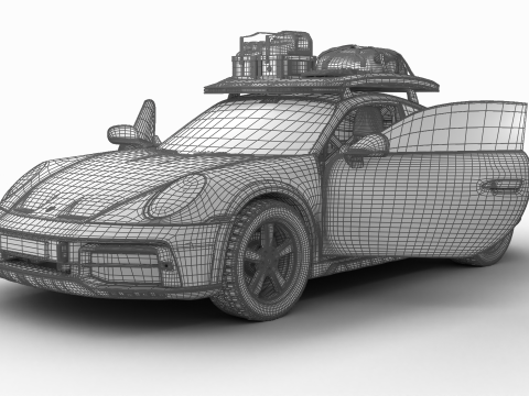 Porsche 911 Dakar Rallye 1974 HQ 3D Model
