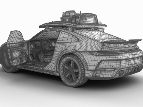 Porsche 911 Dakar Rallye 1974 HQ 3D Model