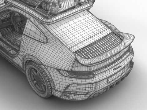 Porsche 911 Dakar Rallye 1974 HQ 3D Model
