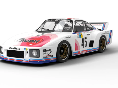 Balap Le Mans Porsche 935 K2 1978 Model 3D