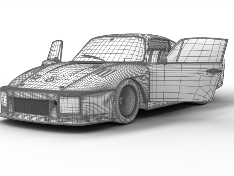 Porsche 935 K2 1978 Le Mans Racing 3D Модель