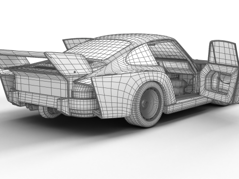 Porsche 935 K2 1978 Le Mans Racing 3D Модель