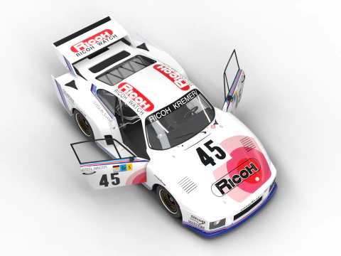 Porsche 935 K2 1978 Le Mans Racing HQ interior 3D Model