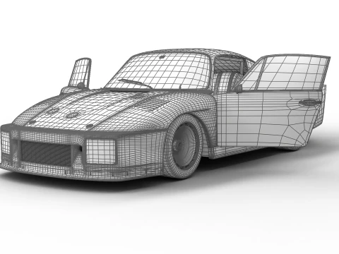 Porsche 935 K2 1978 Le Mans Racing HQ interior 3D Model