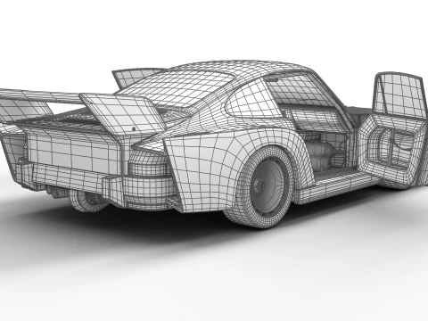 Porsche 935 K2 1978 Le Mans Racing HQ interior 3D Model
