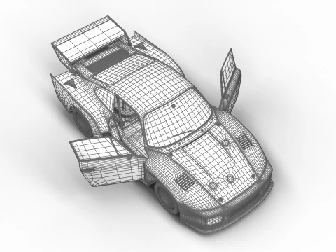 Porsche 935 K2 1978 Le Mans Racing HQ interior 3D Model