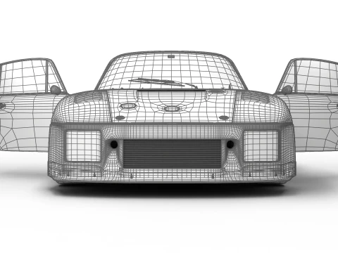 Porsche 935 K2 1978 Le Mans Racing HQ interior 3D Model