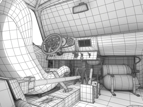 Porsche 935 K2 1978 Le Mans Racing HQ interior 3D Model