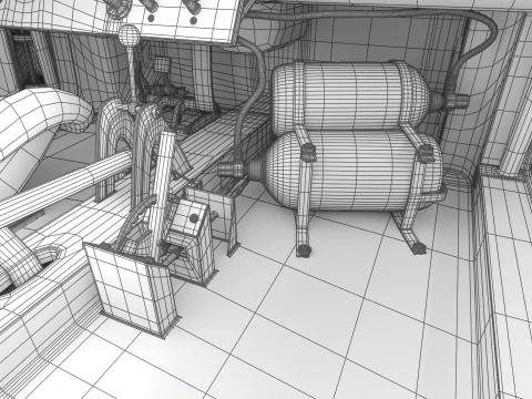 Porsche 935 K2 1978 Le Mans Racing HQ interior 3D Model