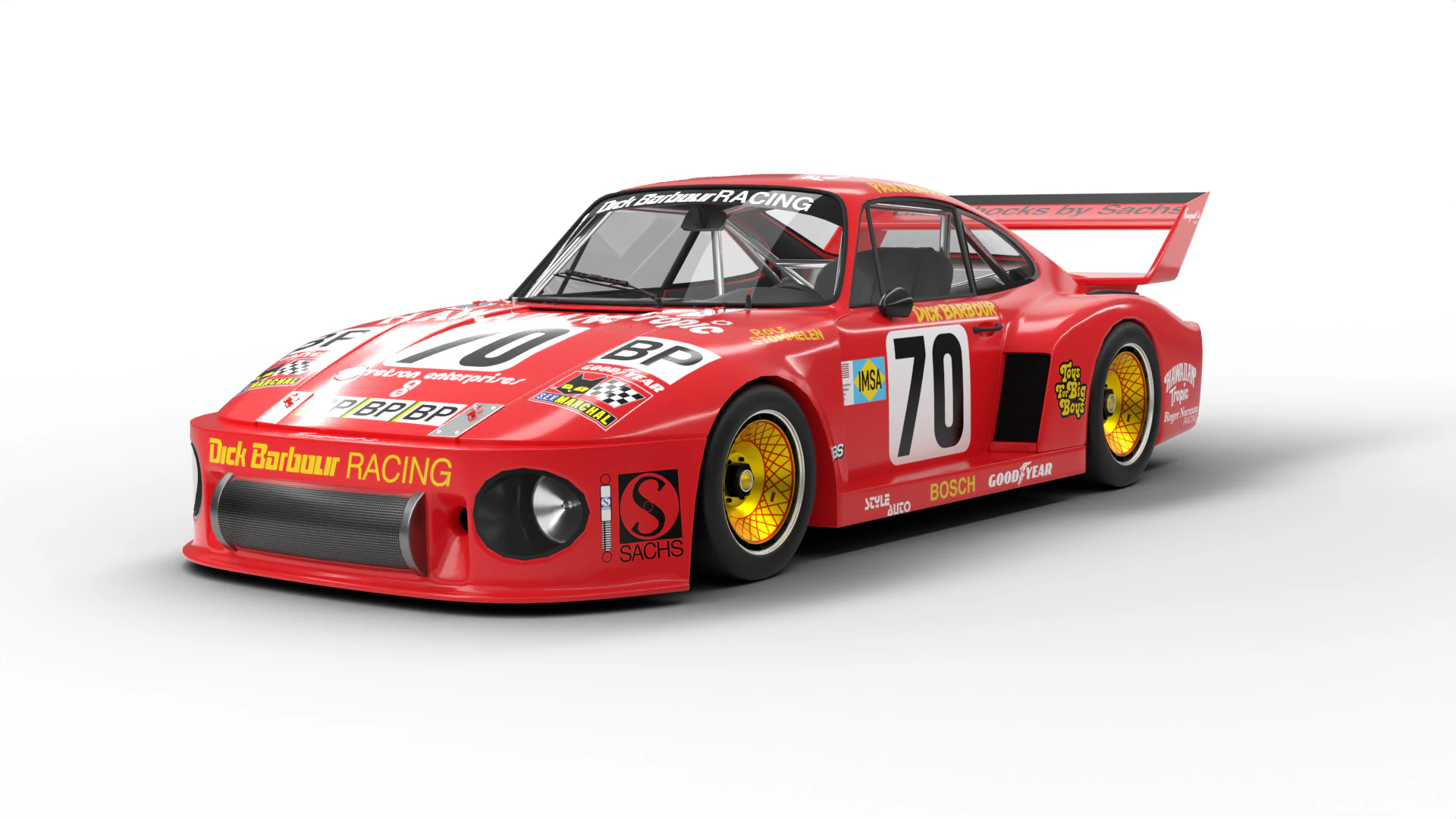 Porsche 935 Le Mans 1979 Barbour Racing 2nd Place 3D Model .c4d .max .obj .3ds .fbx .stl .blend 