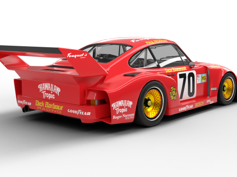 Porsche 935 Le Mans 1979 Barbour Racing 2nd Place 3D Модель