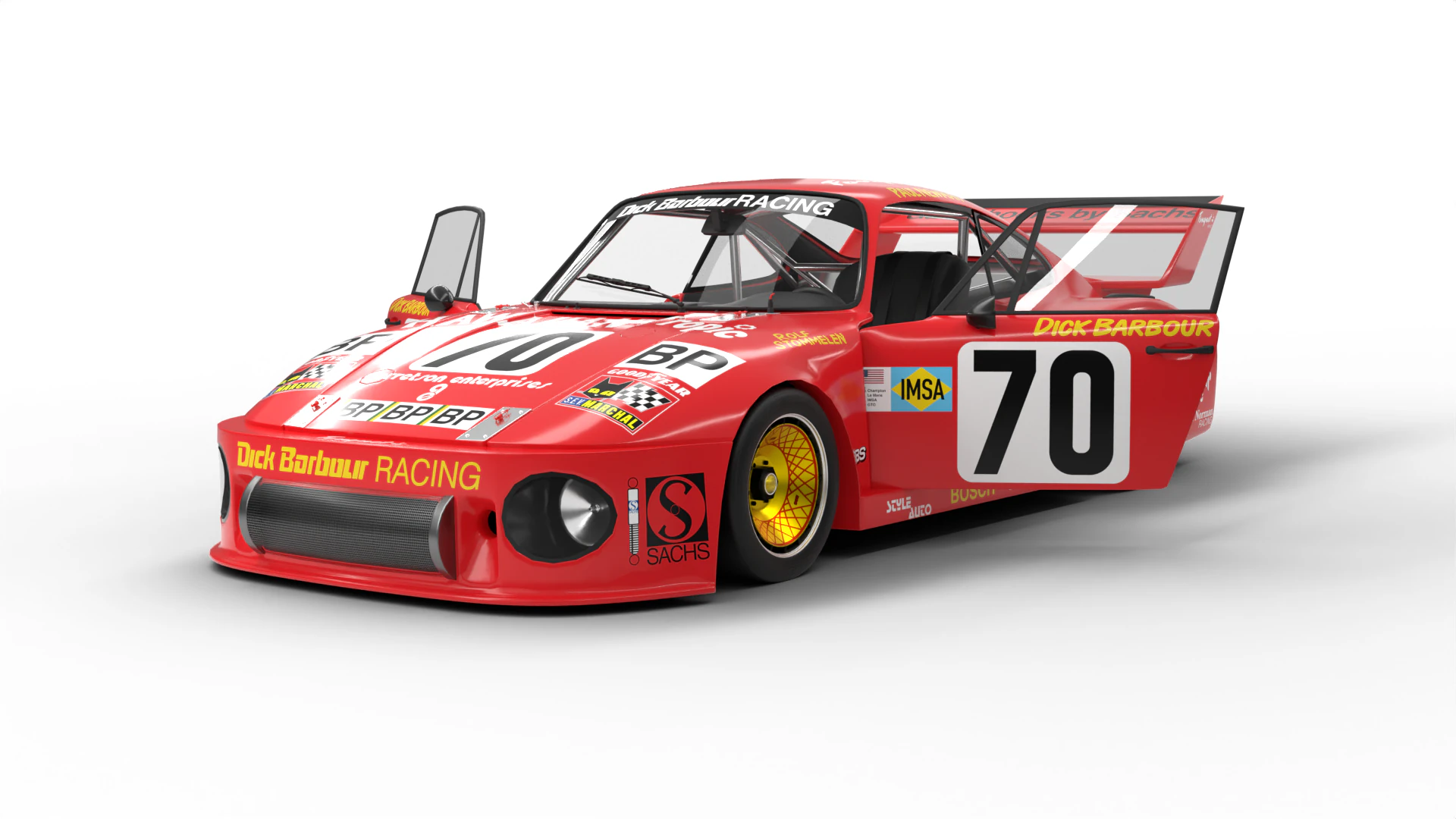Porsche 935 Le Mans 1979 Barbour Racing 2&deg; posto HQ Modello 3D .c4d .max .obj .3ds .fbx .stl .blend 
