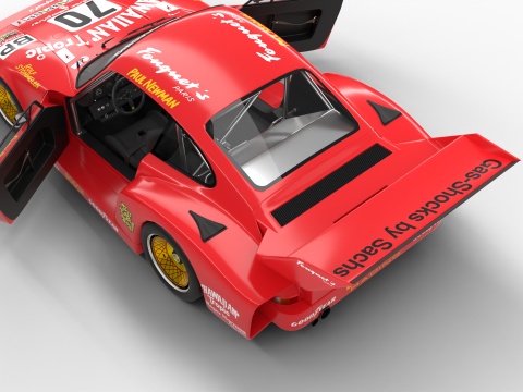 Porsche 935 Le Mans 1979 Barbour Racing 2nd Place HQ 3D Model