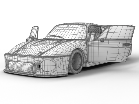 Porsche 935 Le Mans 1979 Barbour Racing 2nd Place HQ 3D Model