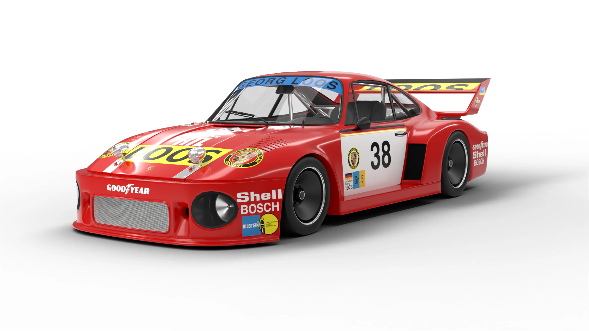 Porsche 935 77 Gelo No67 Winner DRM Nurburgring Racing 1977 3D Model .c4d .max .obj .3ds .fbx .stl .blend 