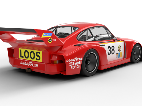 Porsche 935 77 Gelo No67 Winner DRM Nurburgring Racing 1977 Modèle 3D