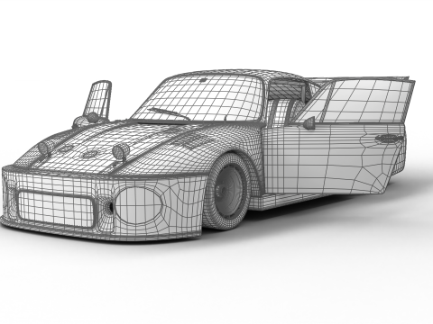 Porsche 935 77 Gelo No67 Winner DRM Nurburgring Racing 1977 HQ 3D Model