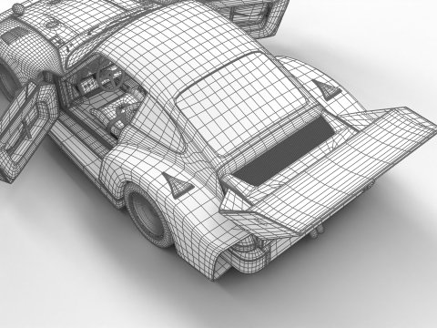 Porsche 935 77 Gelo No67 Winner DRM Nurburgring Racing 1977 HQ 3D Model