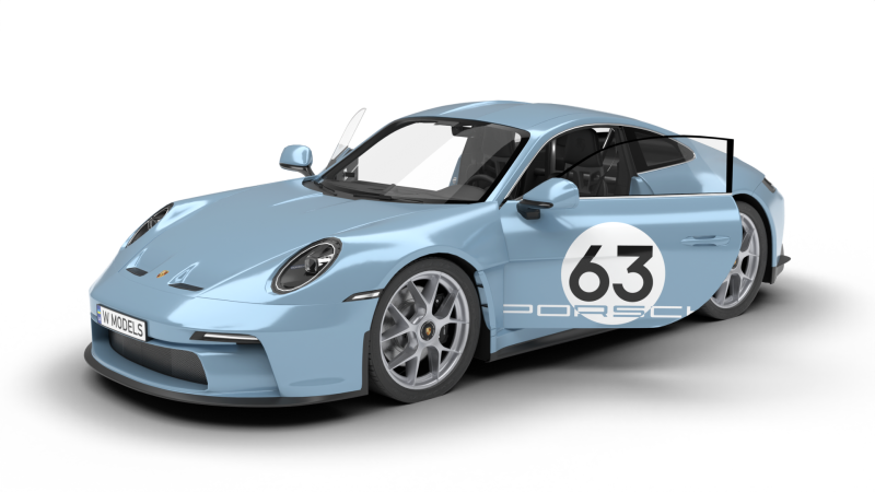 Porsche 911 S-T 2024 HQ 3D Модель .c4d .max .obj .3ds .fbx .stl .blend